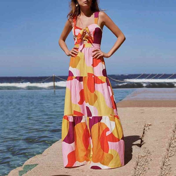 

casual dresses women strap summer maxi colorblock bow hollow out high waist holiday beach slip j0ky, Black;gray