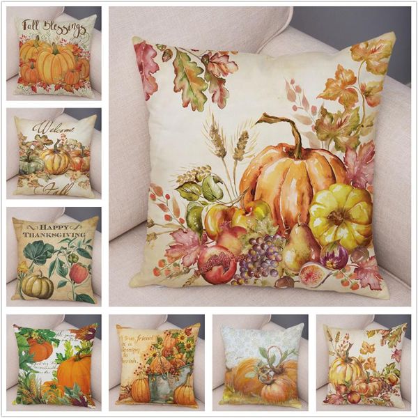 

cushion/decorative pillow colorful watercolor pumpkin case super soft short plush 45*45cm decor plant cactus cushion cover for car sofa