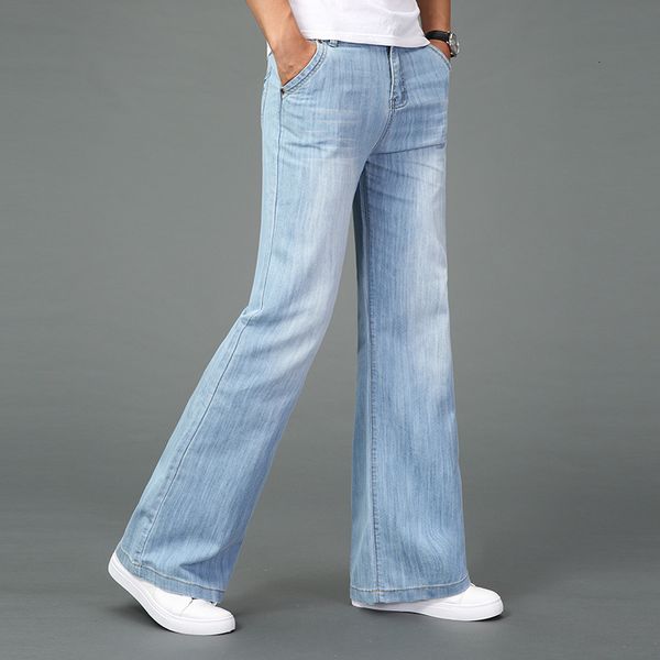 

men's blue black loose large size classic fashion casual boots cut flare jeans