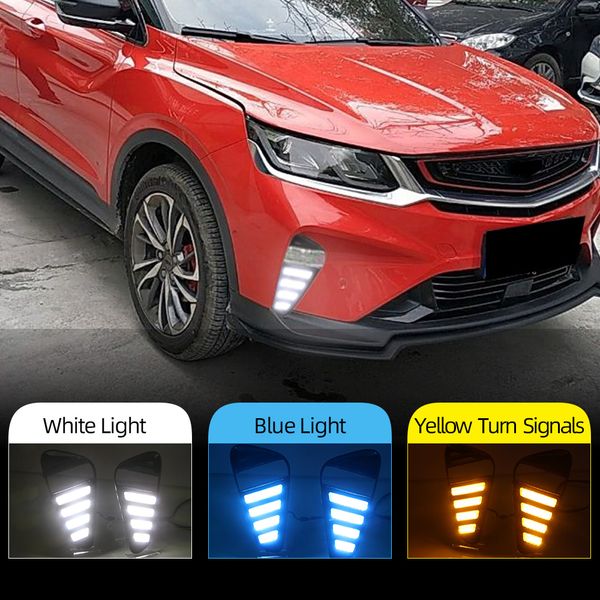 

1 set daytime running light fog cover light for geely coolray(sx11) 2019 2020 proton x50 drl with flowing turn signal