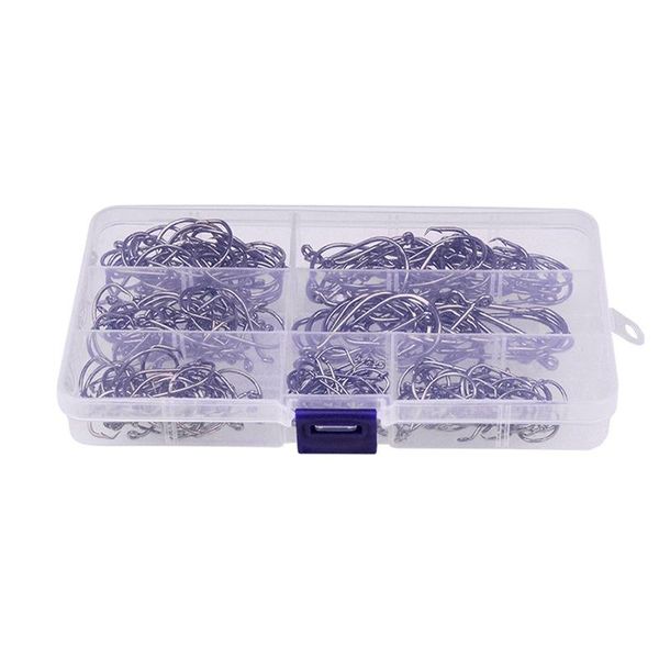 

fishing hooks 210pc hook set size 1-6/0 high carbon steel fishhook jip barbed carp sea pesca fish box
