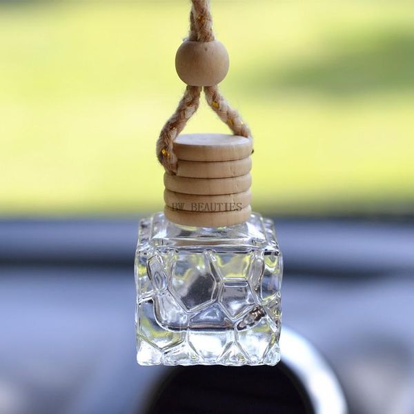 

storage bottles & jars 200pcs 7ml square perfume bottle pendant car accessories