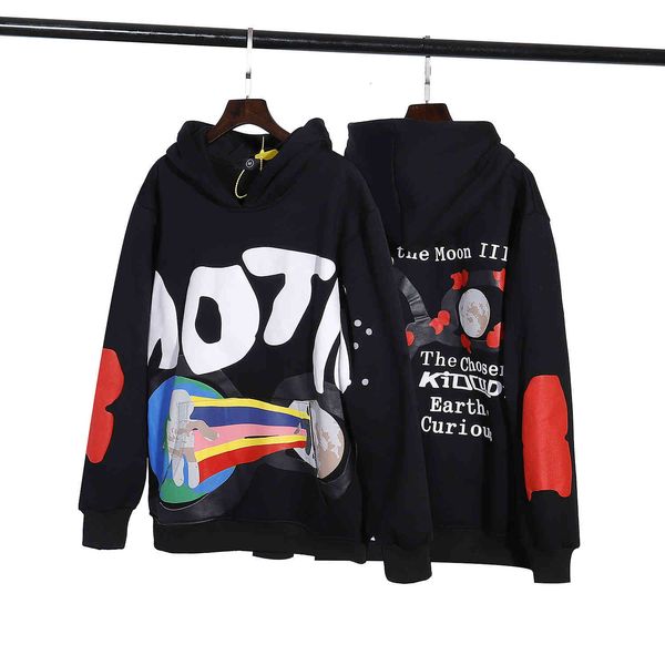 

hoodies autumn and winter 2021 hip hop kanye same foam cartoon printing casual men's women's hoodie, Black