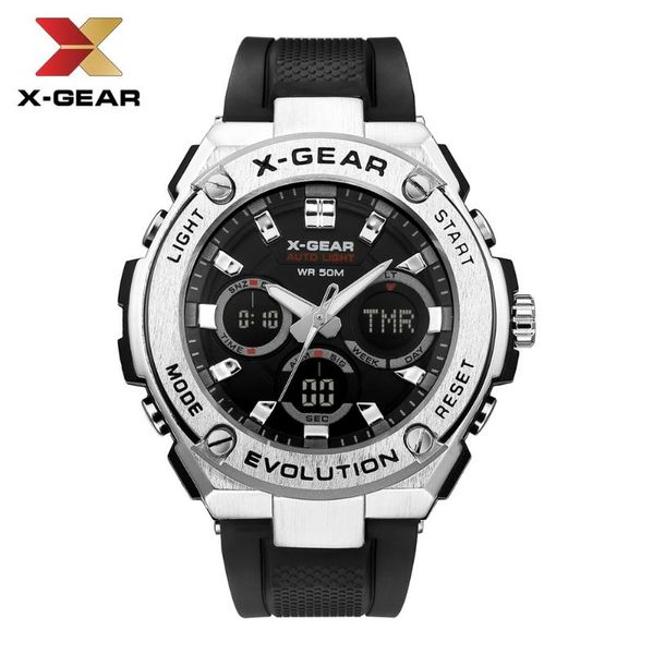 

wristwatches x-gear 2021 sports men's watches military quartz watch men waterproof s male clock relogio masculino, Slivery;brown