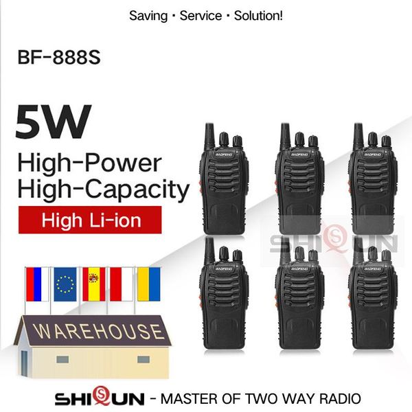 

walkie talkie 6pcs baofeng bf-888s 888s 5w 400-470mhz uhf bf888s bf h777 two way radio usb charger