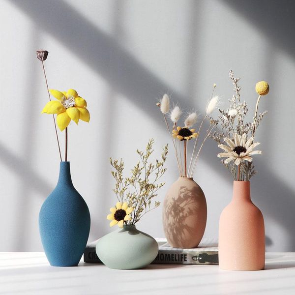 

nordic living room decoration ornament ceramic vase dry flower arrangement home accessories mini porcelain vases gift