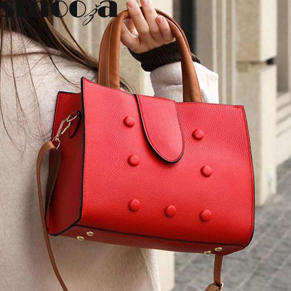 

evening bags smooza ladies casual handbags 2021 fashion shoulder messenger retro large capacity solid color shopping lady bag