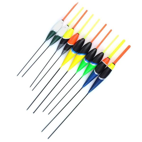 

10pcs fishing floats set buoy bobber light stick fluctuate mix size color for accessories