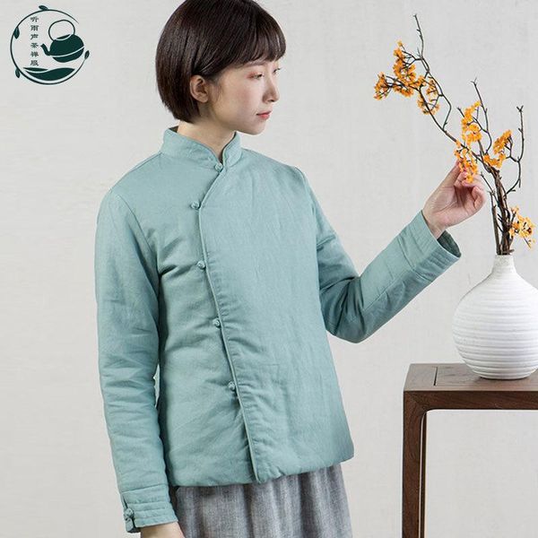 

ethnic clothing women chinese style qipao hanfu traditional oriental cotton linen zen coats cardigan jackets retro tang suit, Red