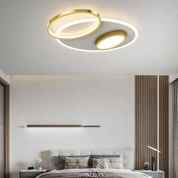 

chandeliers creative round led bedroom ceiling decoration lamps modern minimalist room golden oval indoor lighting light