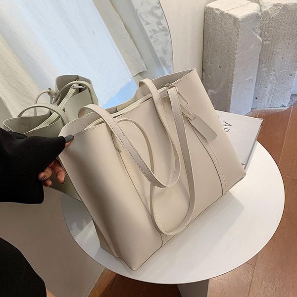 

evening bags large-capacity trendy casual tote bag wild one-shoulder portable bucket women pu leather