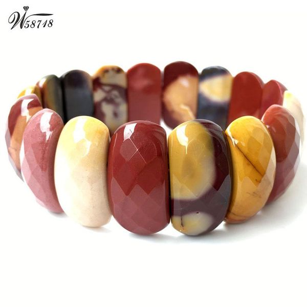 

charm bracelets beautful jewelry faceted mookaite moon women men bead bracelet pg8717a, Golden;silver