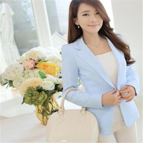 

women's suits & blazers nice autumn winter women coats and jackets female one-button casual suit jacket solid formal outerwear feminino, White;black