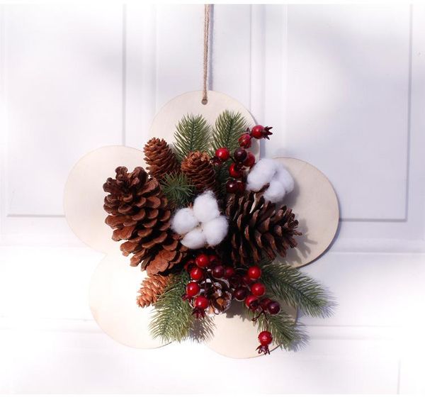 

30cm pine cones branches flower ornaments artificial flowers welcome wreath door christmas party wedding home decorative & wreaths