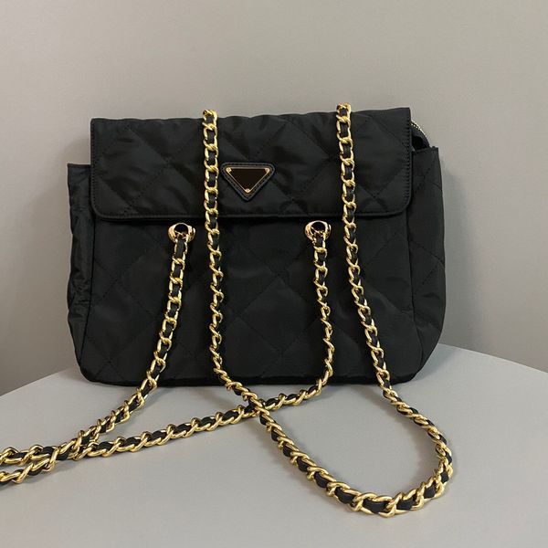 

High Quality luxurys designers bags Fashion womens CrossBody Shoulder Bags Handbag ladies parachute bag purse 2021 new Chains Messenger Bags, Black
