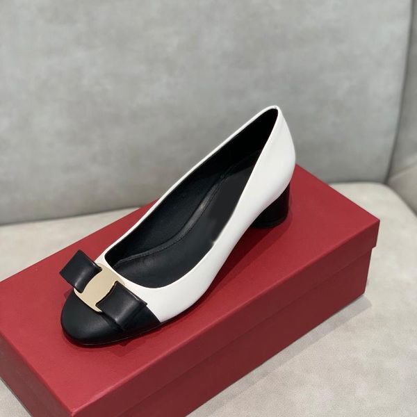 

early spring genuine leather high heel shoes 4cm dress, Black