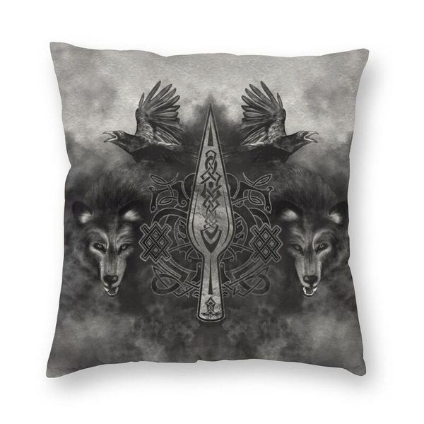 

cushion/decorative pillow gungnir spear of odin throw covers decor home modern valhalla viking norse wolf chair cushion square pillowcase