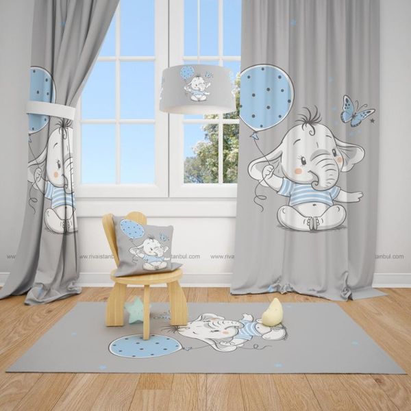 

curtain & drapes curtains for bedroom/baby boy/short nursery boy/ready made curtains/curtains kids/elephant and balloon