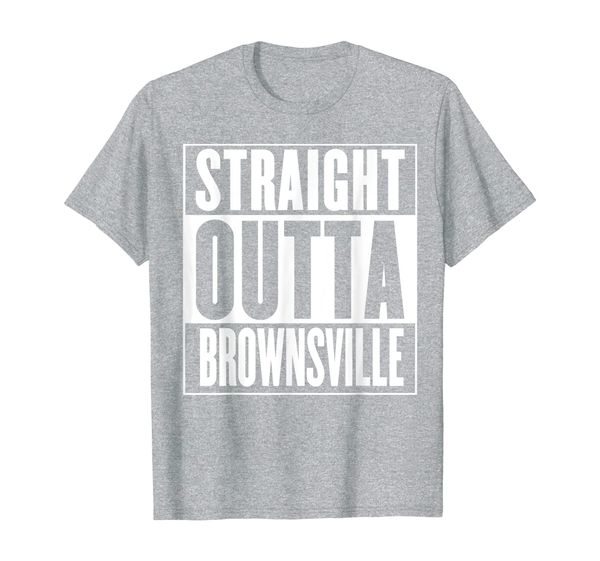 

straight outta brownsville t-shirt, White;black