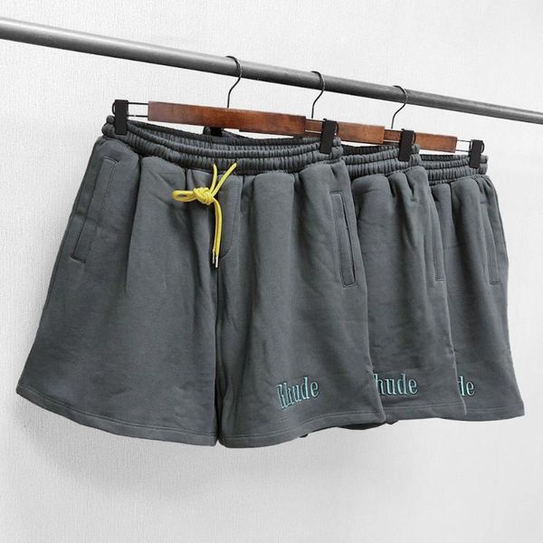 

men's shorts letter solid color retro high street casual campus men set loose drawstring and women's five-point pants, White;black