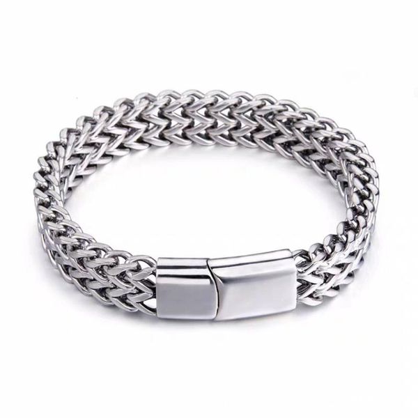 

charm bracelets megin d stainless steel titanium simple hip hop armband bangles wrist chain bracelet for men couple friends gift jewelry kpo, Golden;silver