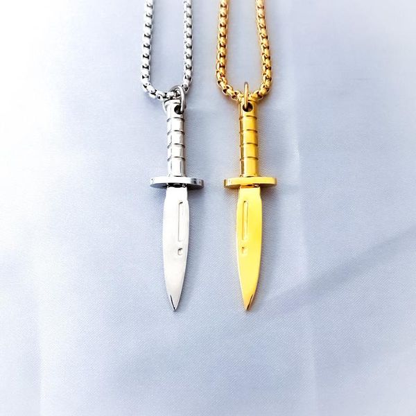 

pendant necklaces wholesale 316l stainless steel for men and women necklace fashion hip hop punk gold black, Silver