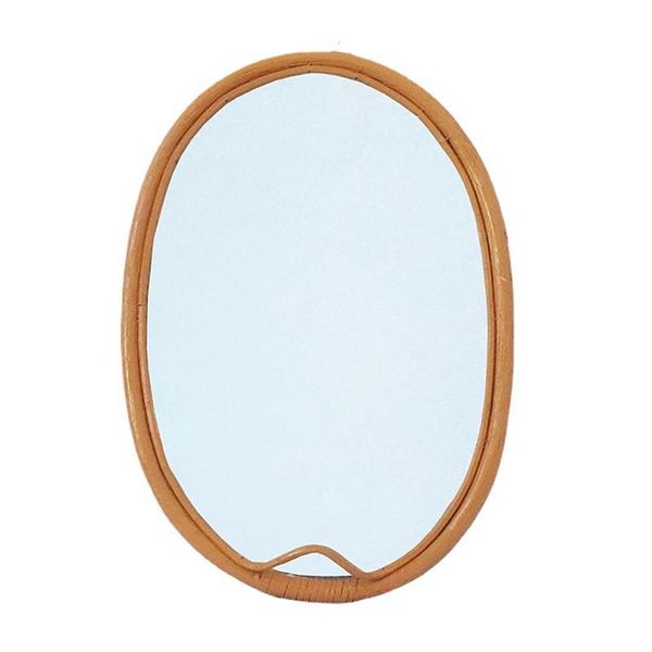 Specchi Decorazione artistica in rattan Specchio per trucco ovale Specchio da parete per camera da letto da appendere alla parete