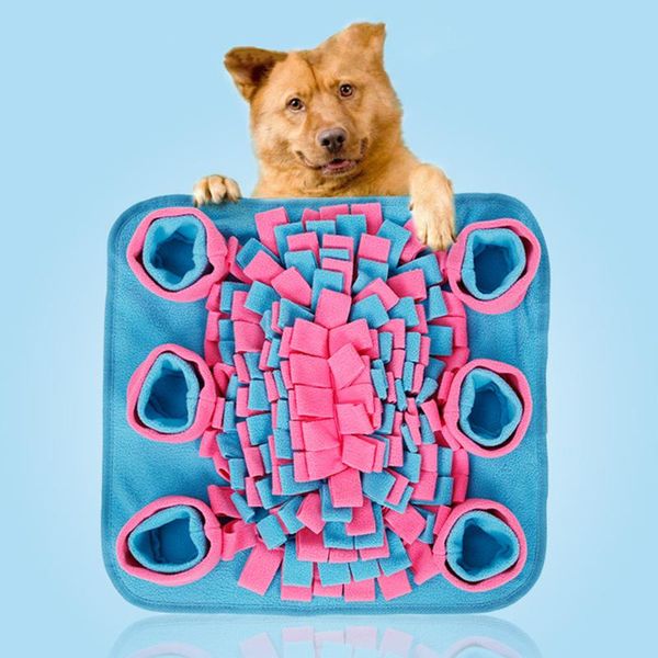 

pet dog snuffle mat sniffing training blanket detachable fleece pads relieve stress nosework puzzle toy nose pad kennels & pens