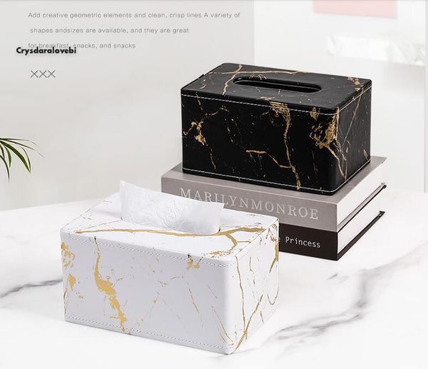 

tissue boxes & napkins creative marble leather box nordic fashion deskliving room dining paper towel storage tube home decoration