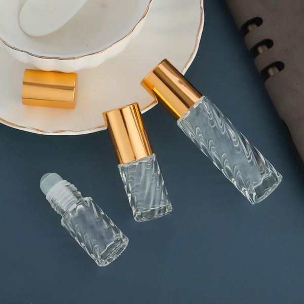 

storage bottles & jars 50pcs/lot 5ml essential oil perfume bottle twill thin glass roller vials portable dispensing