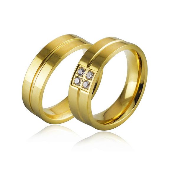

wedding rings 2021 arrivals double layers geometric couple with cubic zirconia fashion stainless steel jewelry for women girl, Slivery;golden
