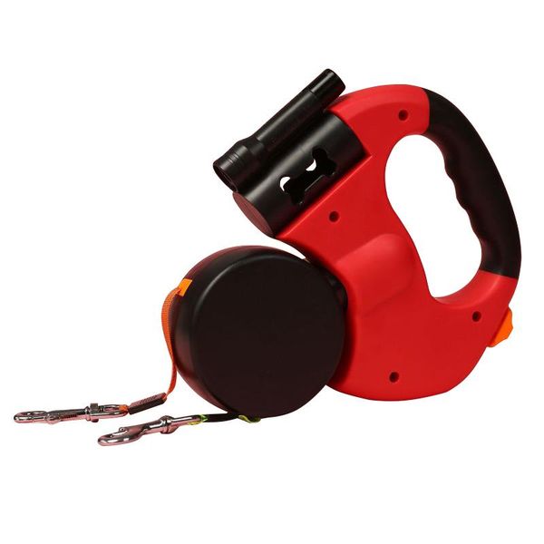 

dog collars & leashes 3m automatic retractable dogs traction rope rotation double with led nylon leash chain dual headed pet pets supplies