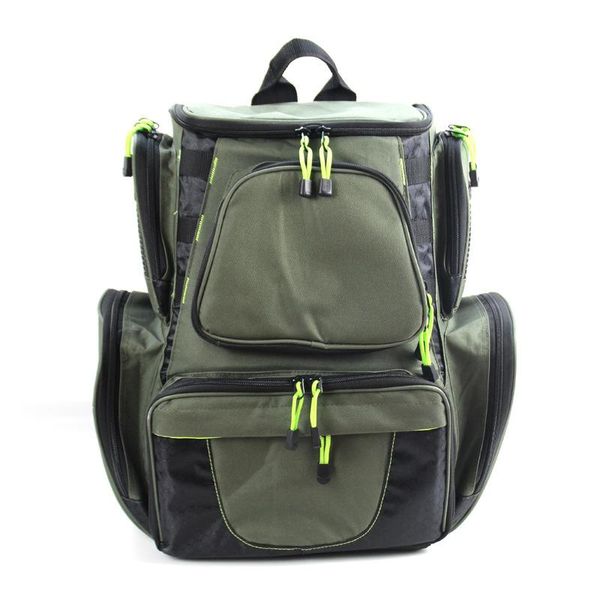 

fishing accessories multifunctional tackle backpack lightweight tactical soft box with protective rain cover45x41x26cm