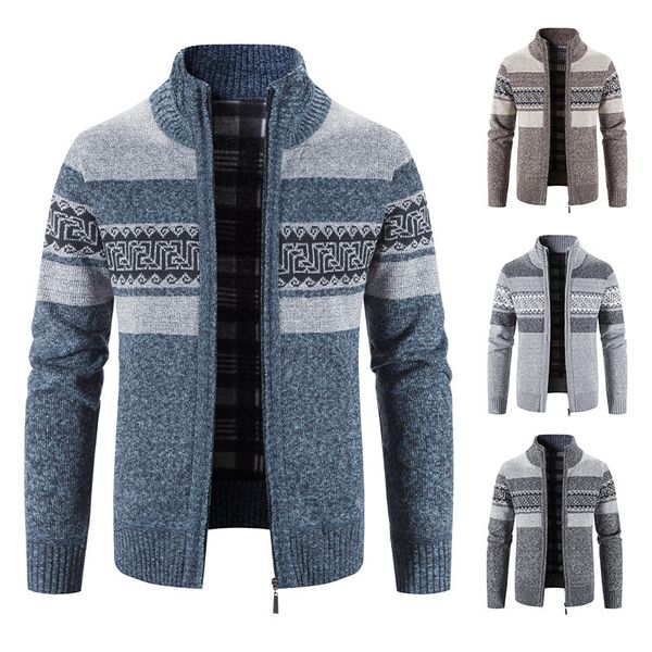 

plus size xxxl mens sweater vintage designer knitted sweatercoat men european style man sweaters coat pattern cardigan wool a384, White;black