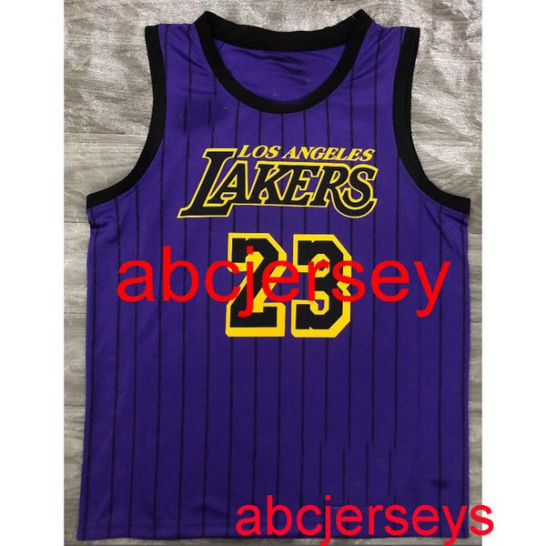 

men's 23# james purple stripe basketball jersey s,m,l,xl, vest, Black