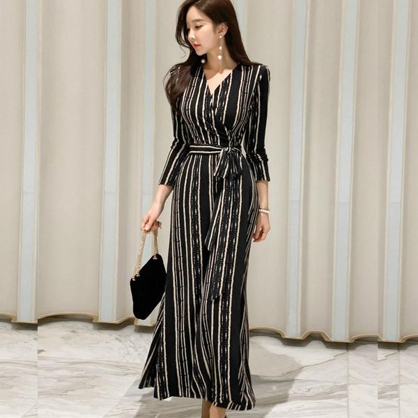 

casual dresses plus size print fringe dress women v-neck long sleeve corset retro bandage ladies with belt vintage summer, Black;gray
