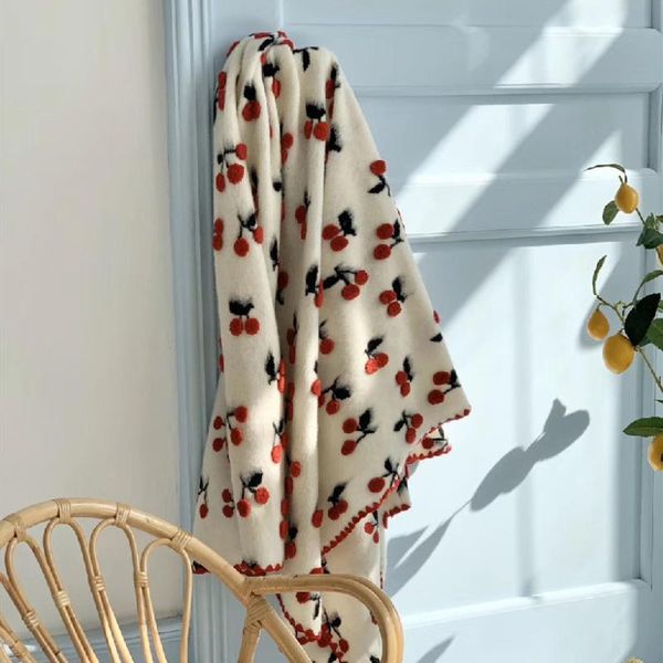 

born baby blanket strawberry cherry kids children blankets bedding crib cot mattress cover sheets sofa throw & swaddling