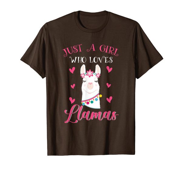 

just a girl who loves llamas t shirt heart love gift, White;black