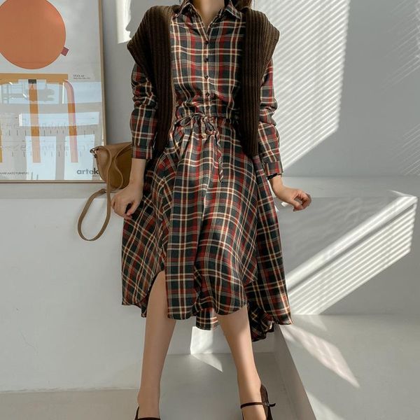 

beehouse robe woman dress vestido de mujer sukienka shirt casual autumn long sleeve chemise carreaux camisa cuadros women dresses, Black;gray
