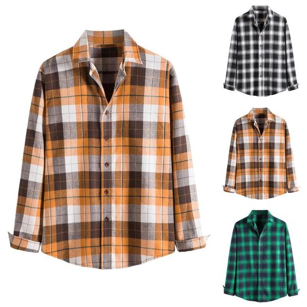 

men's casual shirts men classic long sleeve solid color plaid plus size thick corduroy button autumn winter blouses top, White;black