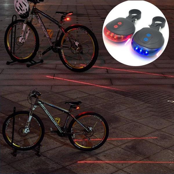 

bike lights cycling bicycle led tail light safety warning 5 led+ 2 laser night mountain bycicle lamp drop