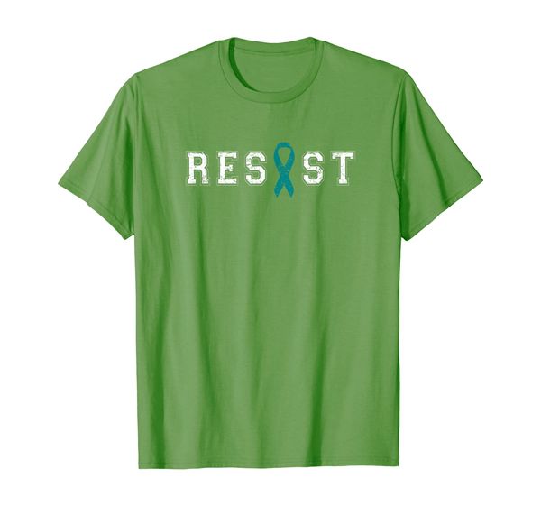 

Resist Teal Ribbon Ovarian Cancer Fighter Survivor Vintage T-Shirt, Mainly pictures