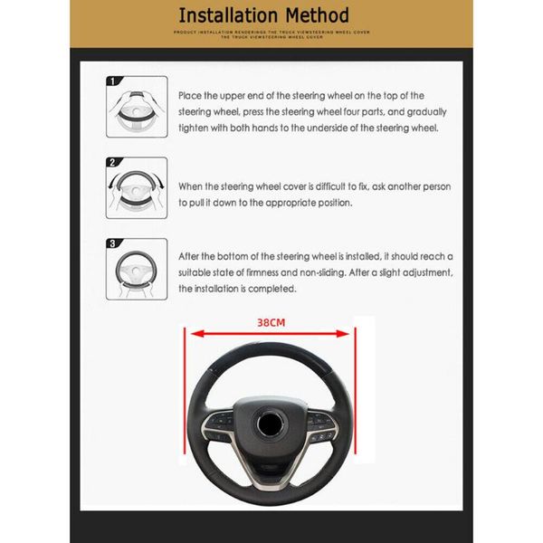 

steering wheel covers black white auto anti-slip leather car steering-wheel cover car-styling universal accessories