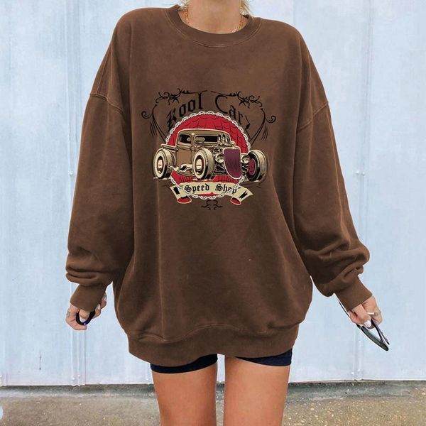 

women's hoodies & sweatshirts crewneck oversize woman sweatshirt 2021 letter printed pullove streetwear women autumn long sleeve loose, Black