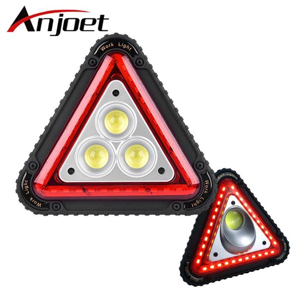 

portable lanterns cob led lantern triangle warning floodlight car repairing work lamp flood light searchlight with usb charging cable