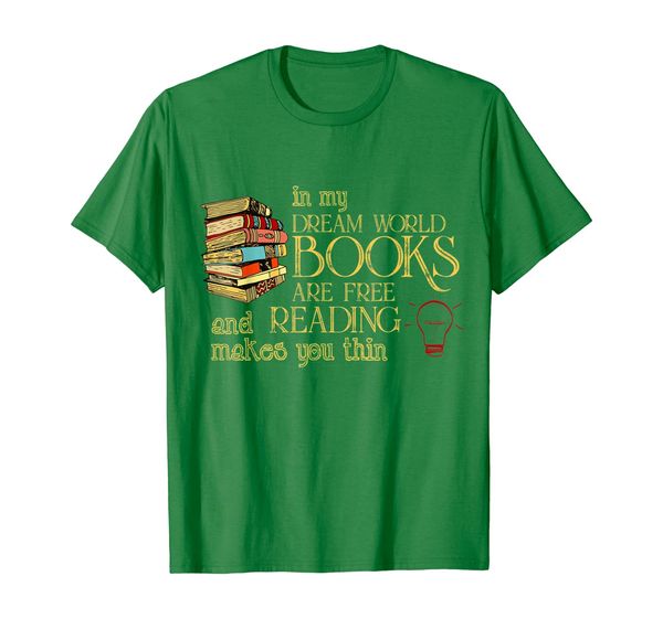 

reading make you thin t-shirt - book lovers gift, White;black