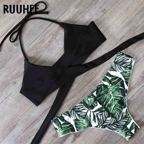 

ruuhee bikini set swimsuit swimwear women summer beach wear padded bathing suit push up swimming for 210621, White;black