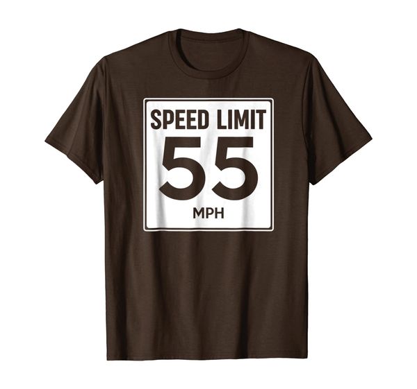 

speed limit 55 mph driving road sign t-shirt, White;black