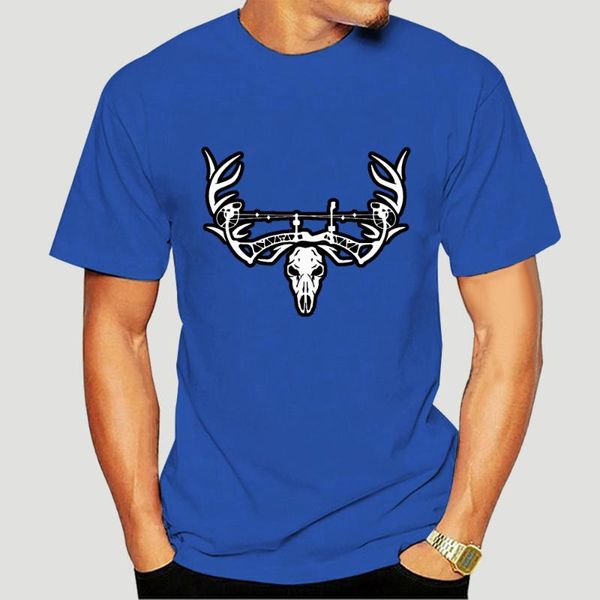 

men's t-shirts pse bogenschieen bowhunting hirsch totenkopf t shirt schwarz und wei mens regelmaige passen areal schleife american 63, White;black