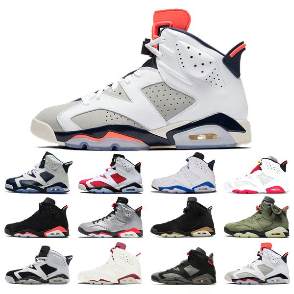 

man's basketball shoes 6s high cut alternate angry bull black cat infrared carmine dmp hare marron olympic oreo unc white infared tinke
